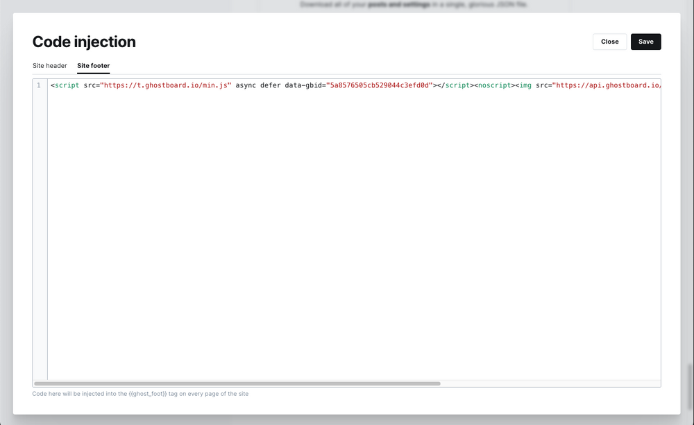 ghostboard-code-injection-screenshot